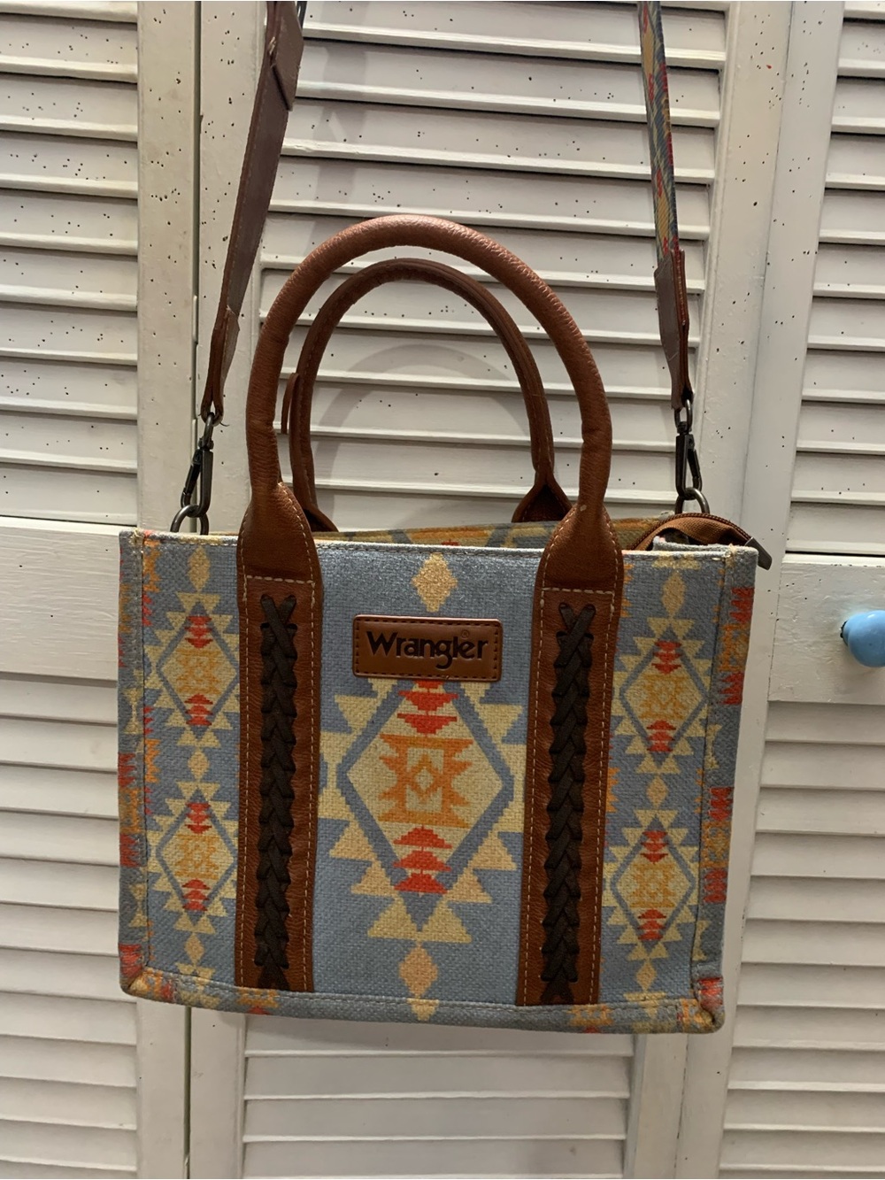 Wrangler Aztec Southwest Print Crossbody Bag With Guitar Strap